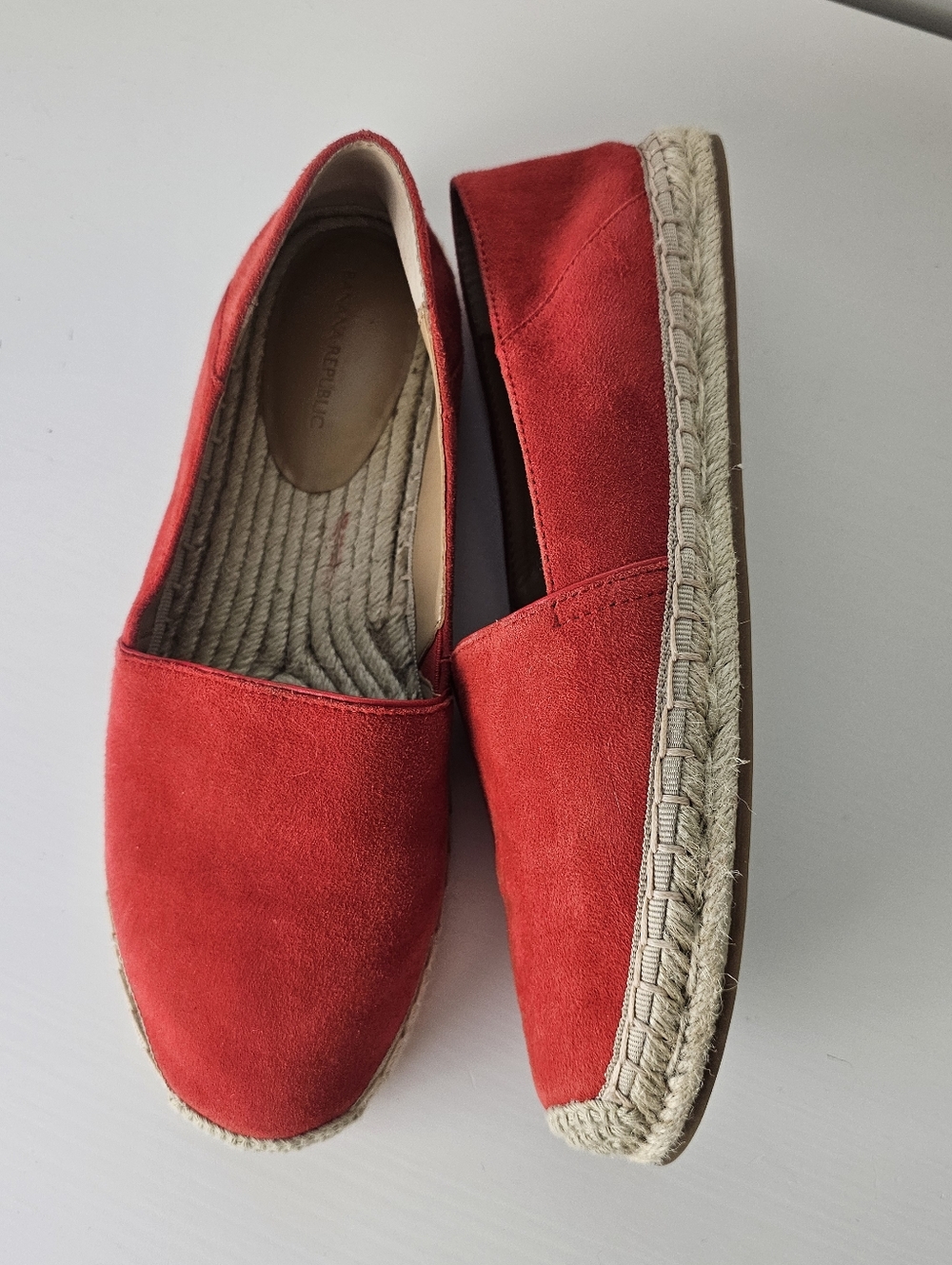Banana Republic Red Suede Espadrille Flats - Women Size 7.5